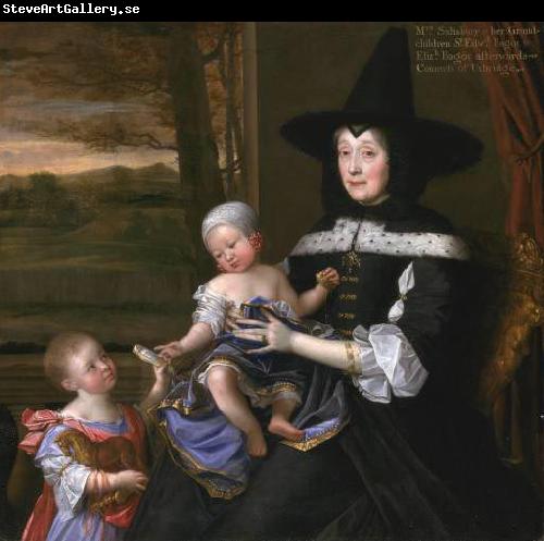 John Michael Wright Portrait of Mrs Salesbury with her Grandchildren Edward and Elizabeth Bagot Oil on canvas